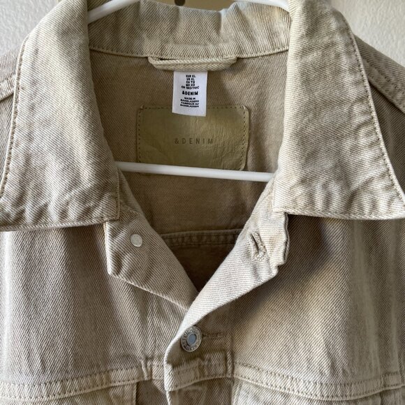 Womens Light Beige Denim Jacket – Size XL - Picture 5 of 7